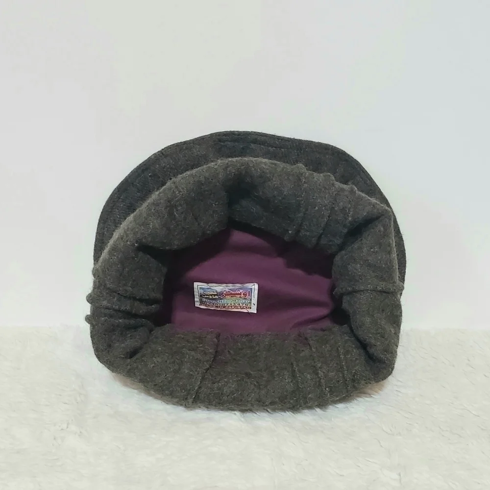 Pakol Pakul Pakistan Donut Beret Wool Hat Cap 100% Wool Heathered Dark Gray